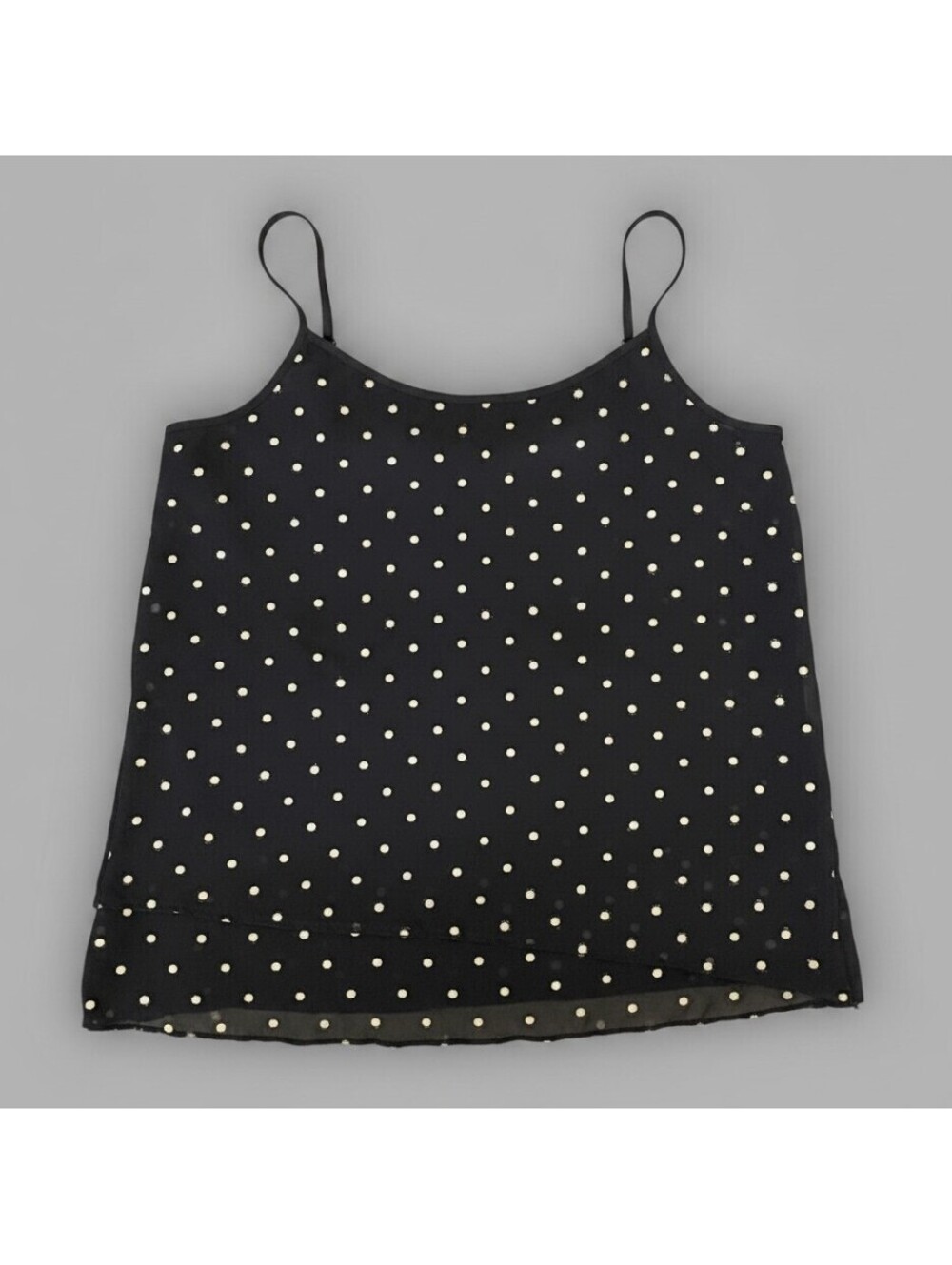The Limited Y2K Black Gold Polka Dot Camisole Boho Tank Top Small Officecore - Picture 1 of 5